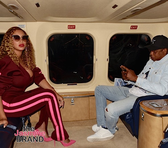 Beyonce Hits Private Jet w/ Jay-Z, Wears Samantha Black Pant Suit