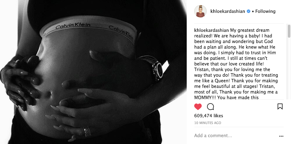 Khloe Kardashian Confirms Pregnancy w/ Boyfriend Tristan Thompson, Debuts Baby Bump [Ovary Hustlin']