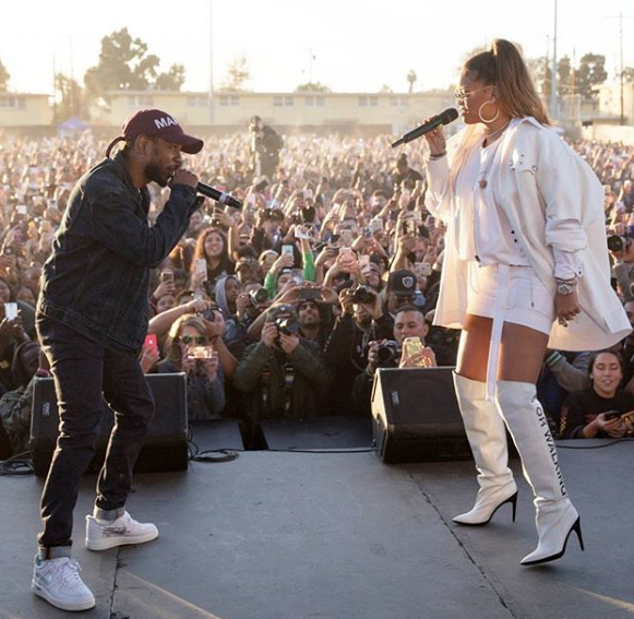 Rihanna & Kendrick Perform in Watts Projects for Charity [VIDEO]