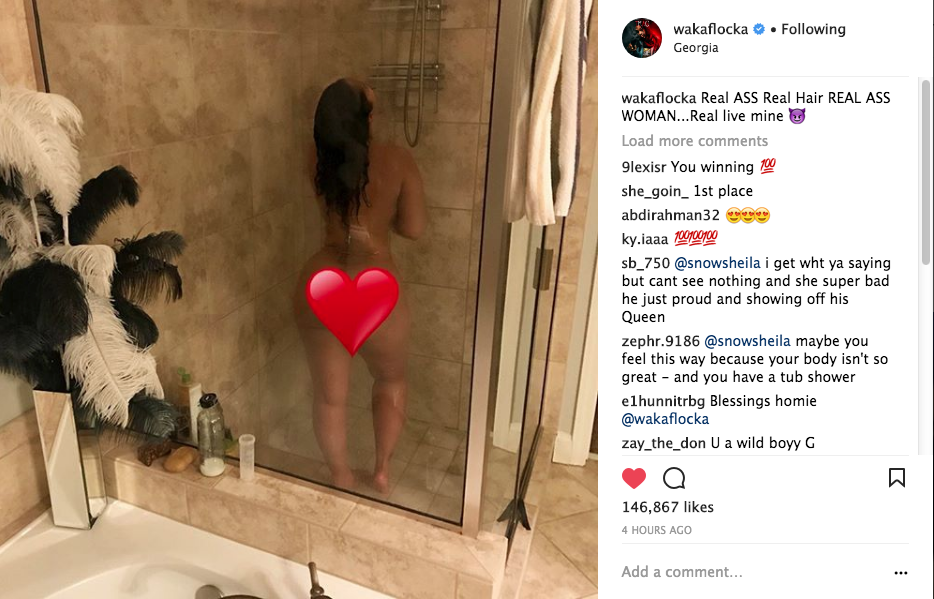 Waka Posts Nude Pic of Wife Tammy Rivera Real ass, real hair! Stop and Stare