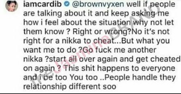 Cardi B Addresses Offset Cheating: This sh*t happens to everyone.