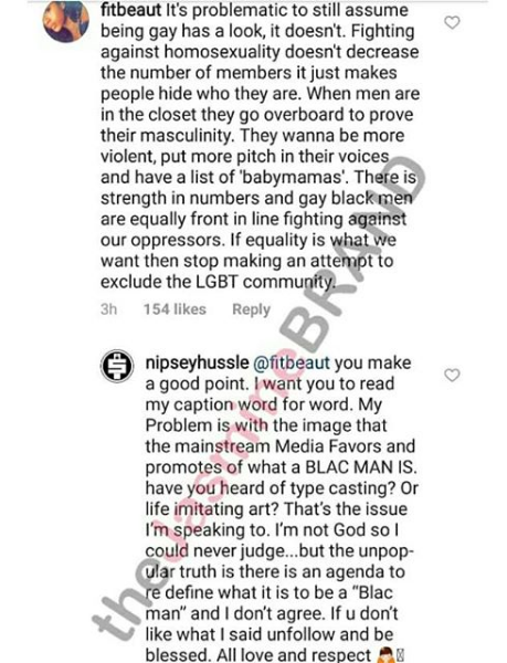 Nipsey Hussle Implies 'Homosexual' Men Are Not Strong Black Men: I said  what I said. - theJasmineBRAND