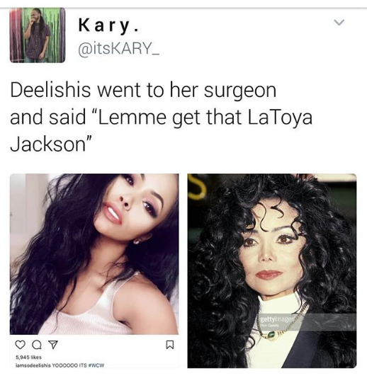 Ex Reality Star Deelishis Accused of Plastic Surgery, Slammed Over ...