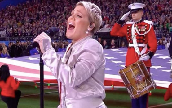 Pink Sings National Anthem At Super Bowl [VIDEO]