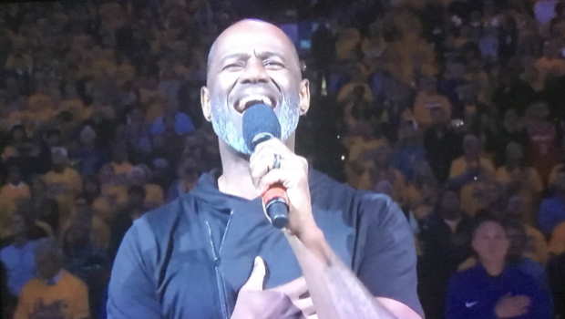 Brian McKnight Performs National Anthem At Warriors vs Rockets Game [VIDEO]