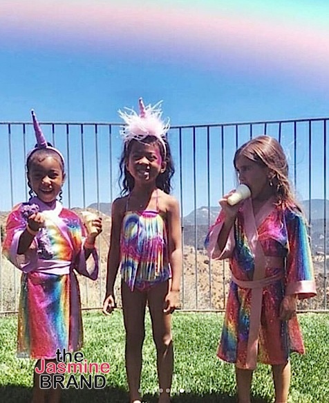 North West & Penelope Disick’s Unicorn Theme B-Day Party! [Photos]