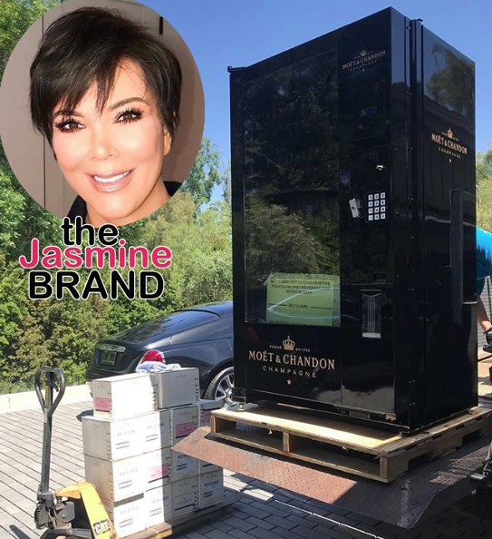 Kris Jenner Gets Champagne Vending Machine Delivered To Her House!
