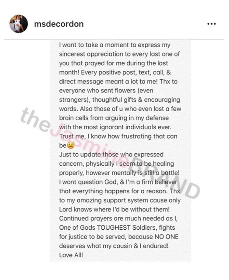 Delicia Cordon Finally Breaks Silence About Her Attack Thejasminebrand