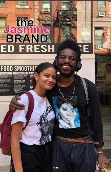 Andre 3000 All Smiles When Meeting Fan w/ His Face On Her Shirt