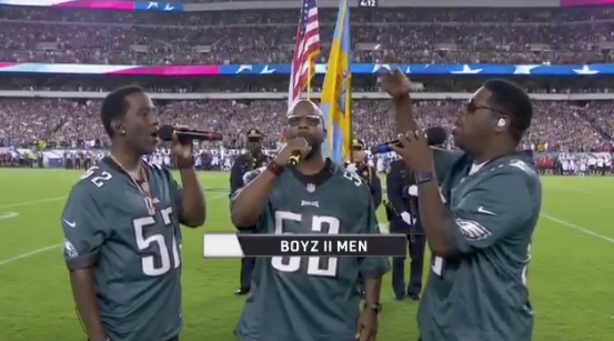 Boyz II Men Performs National Anthem At NFL Kick-Off Game