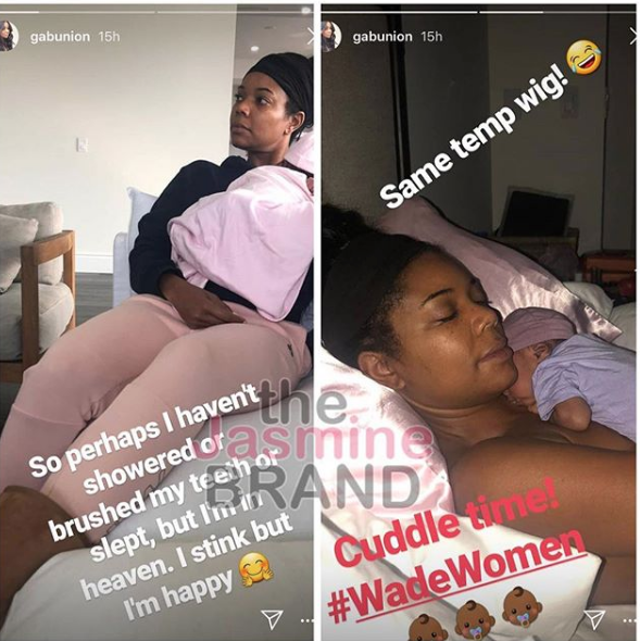 Gabrielle Union Hasn’t Showered Or Slept Since Welcoming Newborn Via Surrogate