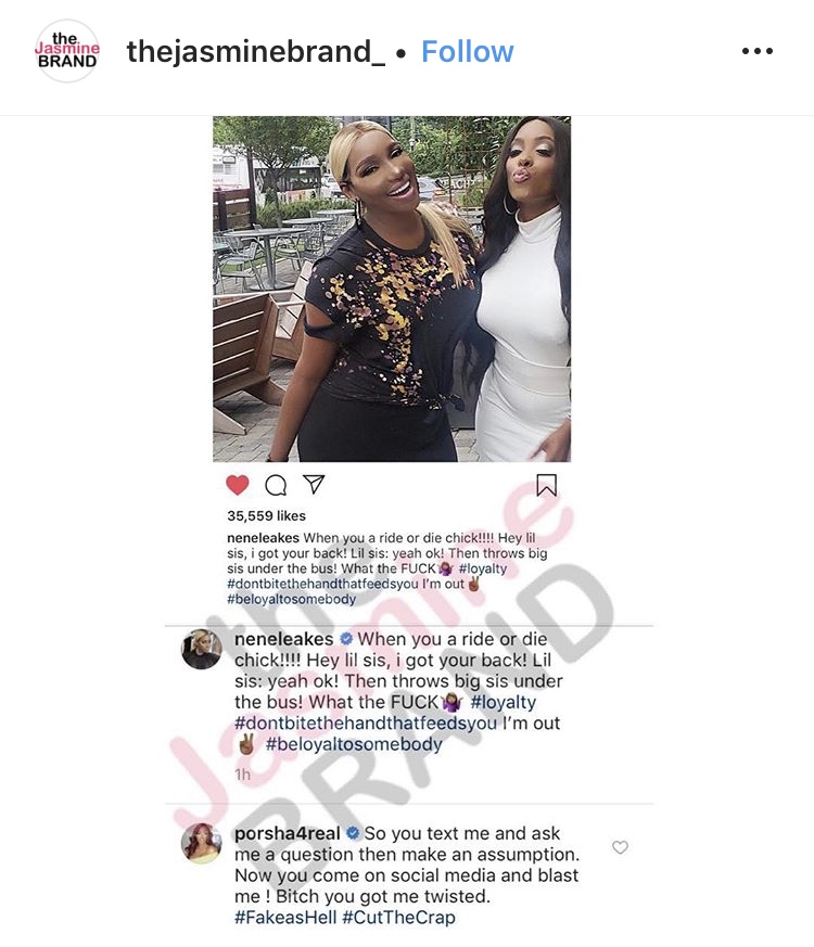 NeNe Leakes Says Porsha Williams Threw Her Under The Bus, Porsha