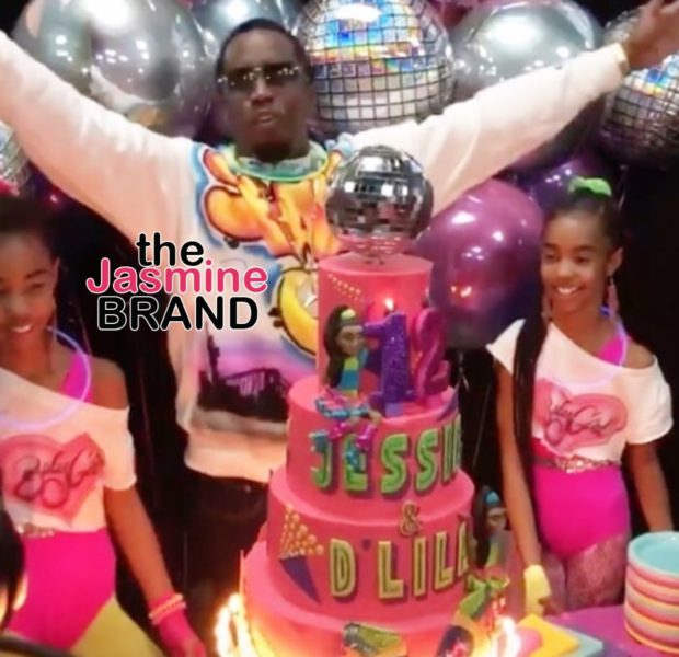 Diddy’s Twin Daughters Jessie & D’Lila Celebrate Turn 12 w/ 80s Themed Bash: Jay Z, Kim Kardashian Attend