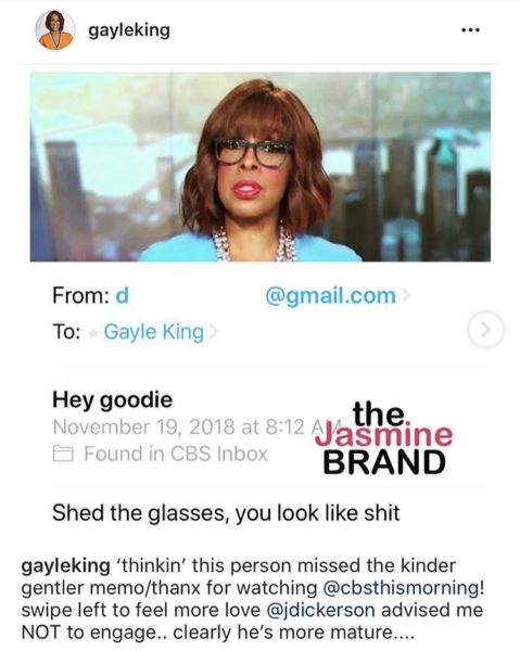 Gayle King Shares Nasty Emails From Critics Trashing Her Appearance ...