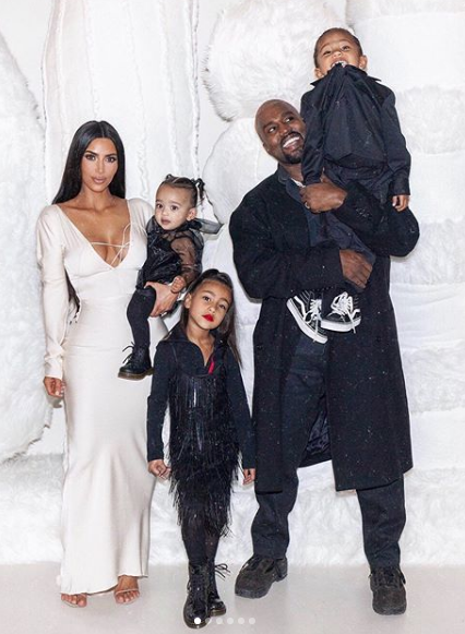 5-Year-Old North West Wears Poppin’ Red Lipstick, Serving Face In KimYe’s Holiday Photo