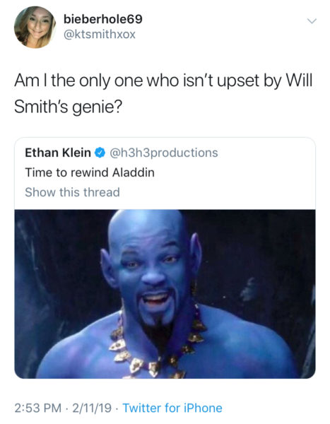 Will Smith's Blue Genie 'Aladdin' Character Receives Mixed Reviews ...