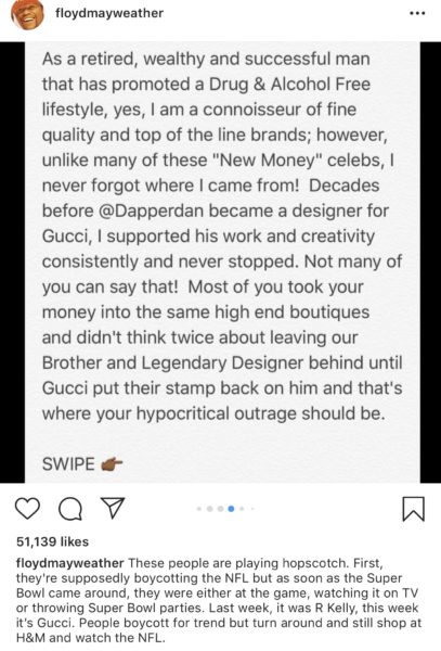 Floyd Mayweather Addresses Gucci Boycott And Calls Out Celebrities