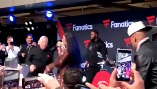 Patriots Owner Robert Kraft Joins Cardi B On Stage At Super Bowl Party