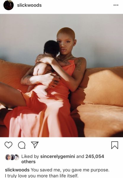 Slick Woods Welcomes Son Saphir