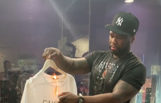 50 Cent Sets Gucci Shirt On Fire, Joins Boycott [VIDEO]