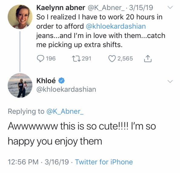 Khloe Kardashian Sends Fan A Package Full Of Clothing Who Worked Extra Shifts To Buy Her Clothes Thejasminebrand