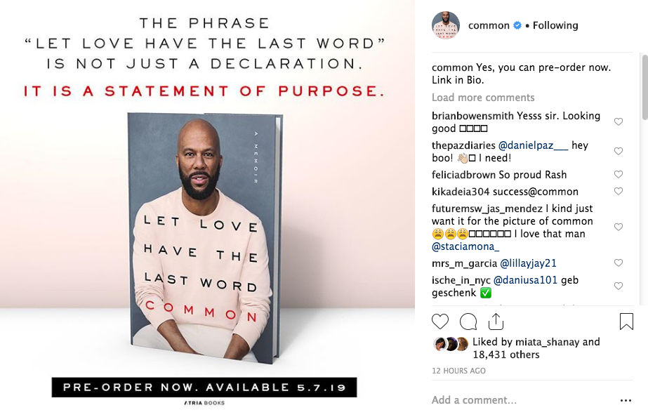 Common Announces New Book ‘Let Love Have The Last Word ...