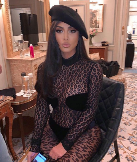 Kim Kardashian Stuns In Sheer Lace Bodysuit At Paris Fashion Week