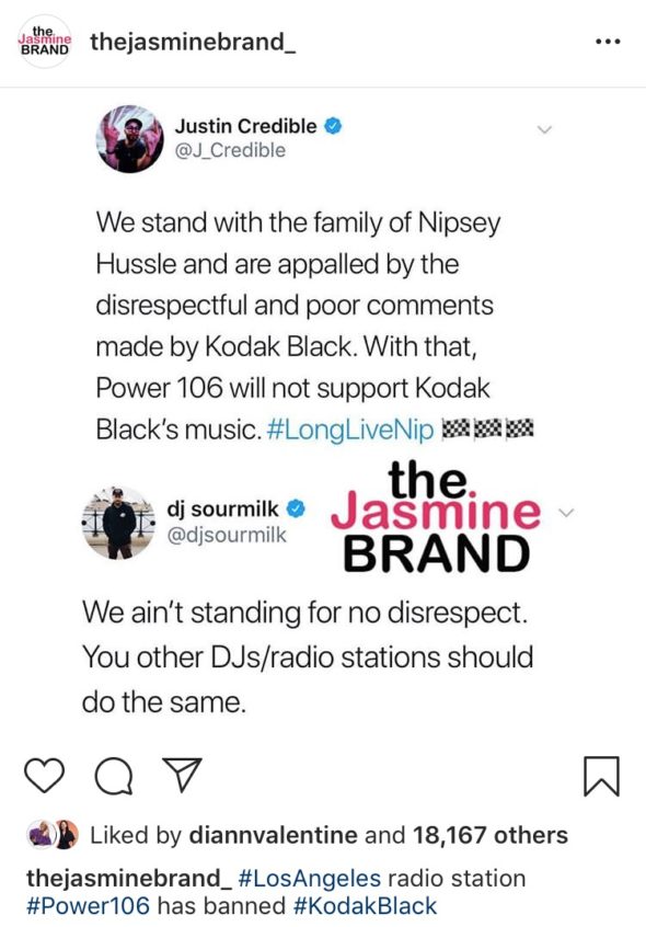 Kodak Black condemned for 'disrespectful' comments about Nipsey Hussle's  girlfriend, The Independent