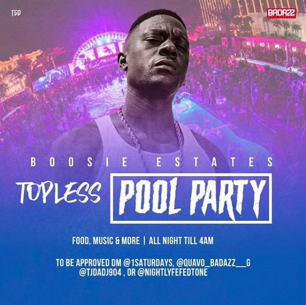 Boosie Hosts Topless Pool Party, Offers To Pay Cash For Women Who Fly
