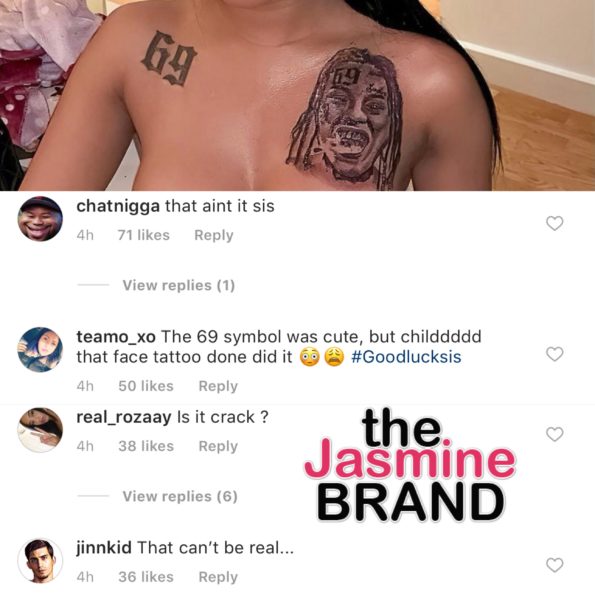 Tekashi 6ix9ine S Girlfriend Gets His Face Tattooed On Her Photo