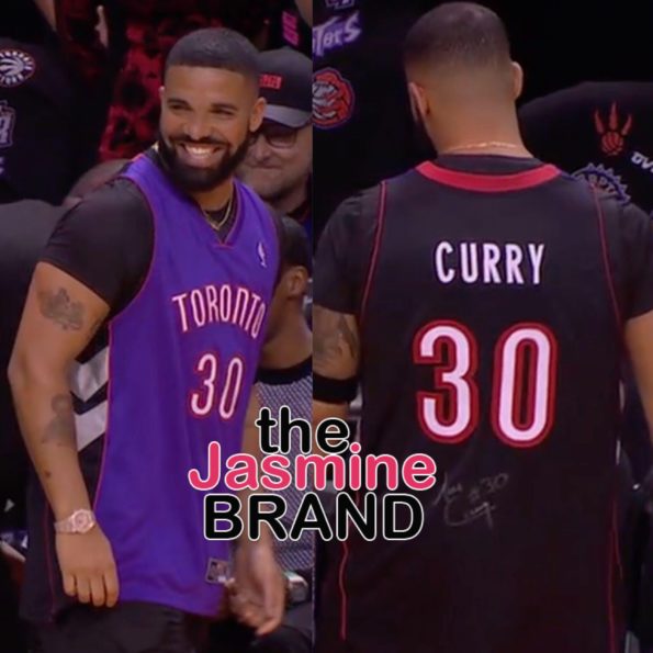 drake wearing raptors jersey