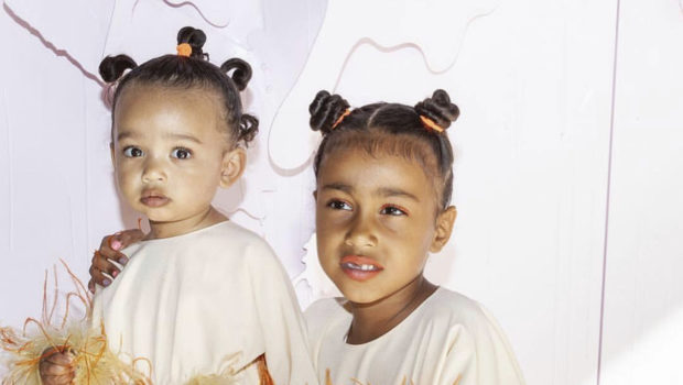 North West Wears Heels & Poses W/ Baby Sister Chicago At Khloe Kardashian’s Daughter’s 1st B-Day