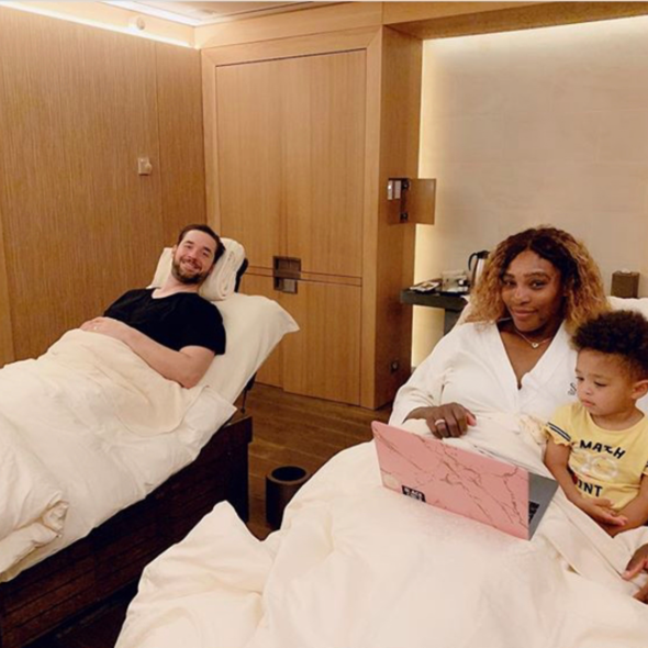 Serena Williams, Alexis Ohanian and daughter 