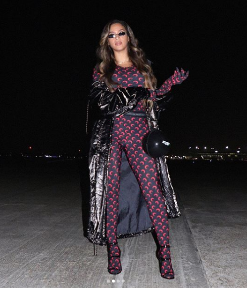 Beyonce Debuts Dark Hair, Rocks Marine Serre Fashion [Photos ...