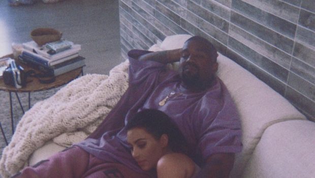 Kim Kardashian Sweetly Snuggles W/ Husband Kanye West