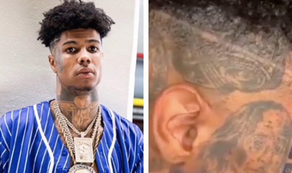 Blueface Debuts New Face Tattoo, Releases Songs About Kicking Mom & Sister Out Of His House