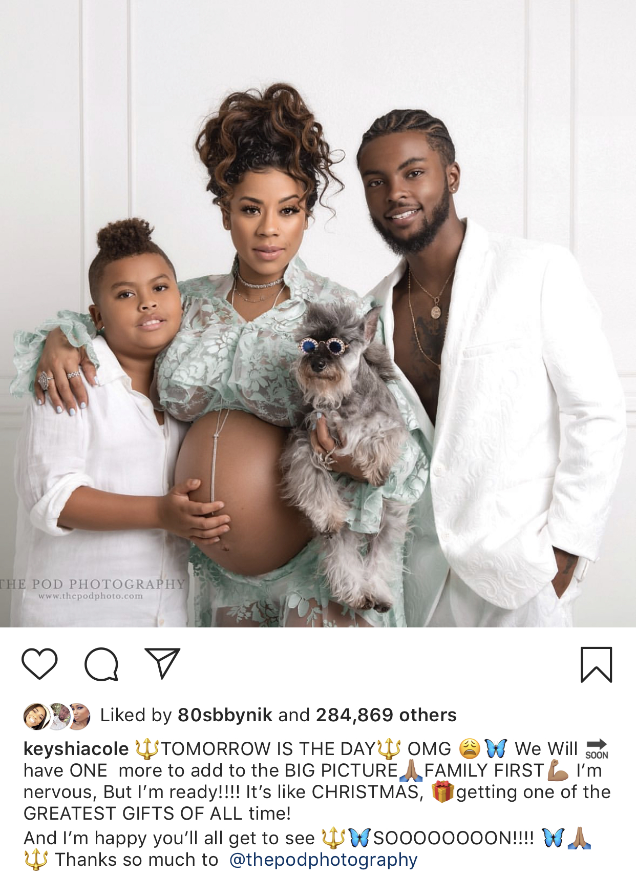 Keyshia Cole Is Ready To Pop! Poses W/ Boyfriend, Son & Adorable Dog In
