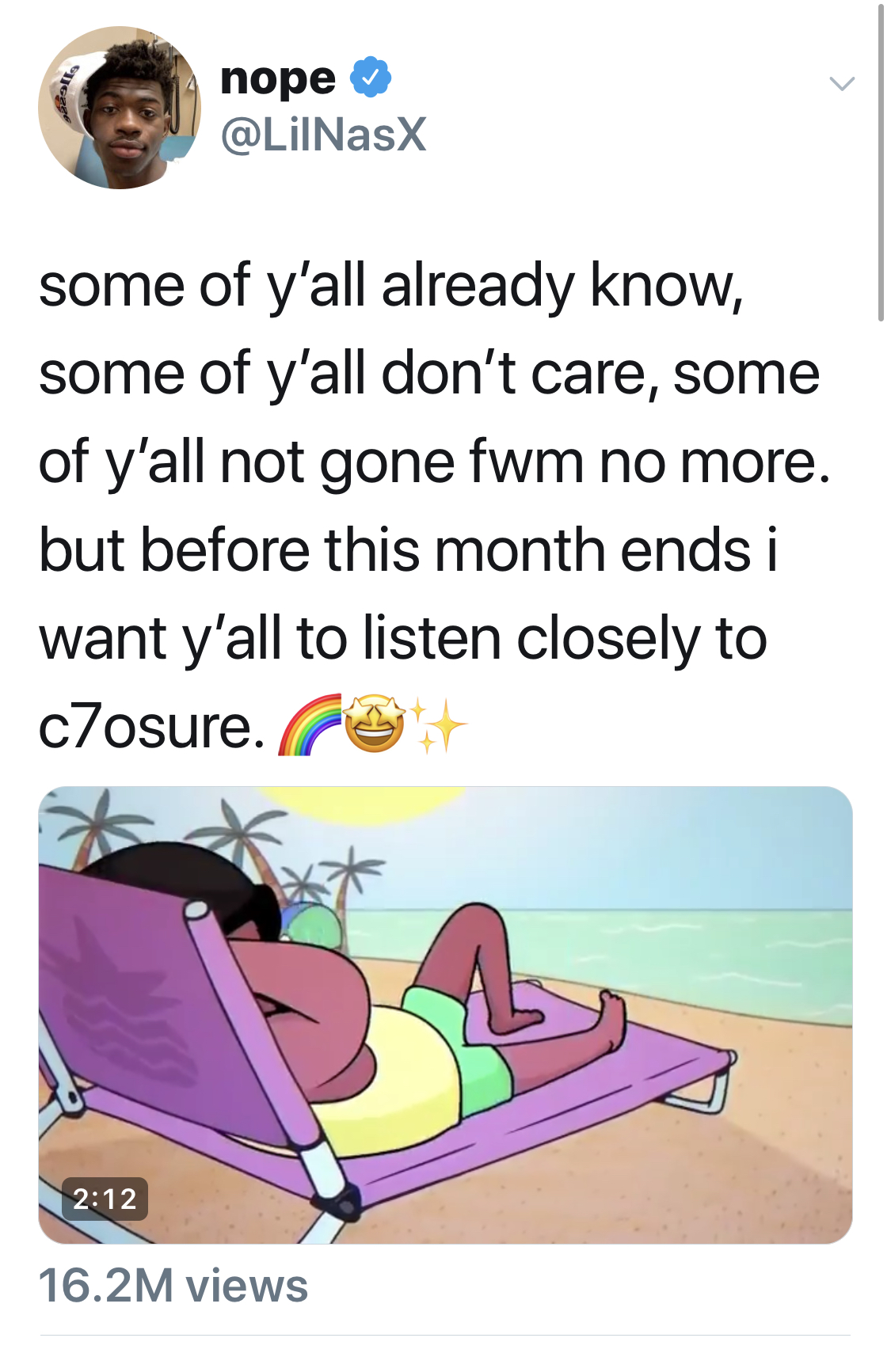 lil nas x gay tweet