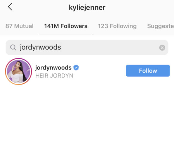 Kylie Jenner Unfollows Jordyn Woods On Instagram