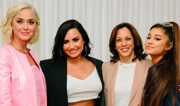 Senator Kamala Harris Spotted W/ Katy Perry, Demi Lovato & Ariana Grande [Photos]