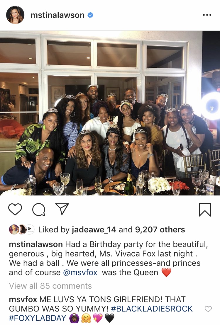 Tina Lawson Throws Versace Themed Dinner Party For Vivica A. Fox's B ...