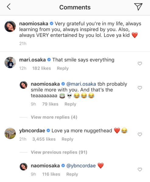 Naomi Osaka Wrote a Sweet Note to Her Boyfriend, Rapper YBN Cordae