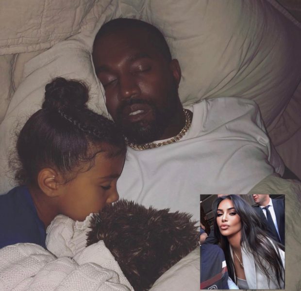 Kim Kardashian Snaps Kanye & North Sweetly Sleeping [Photo]