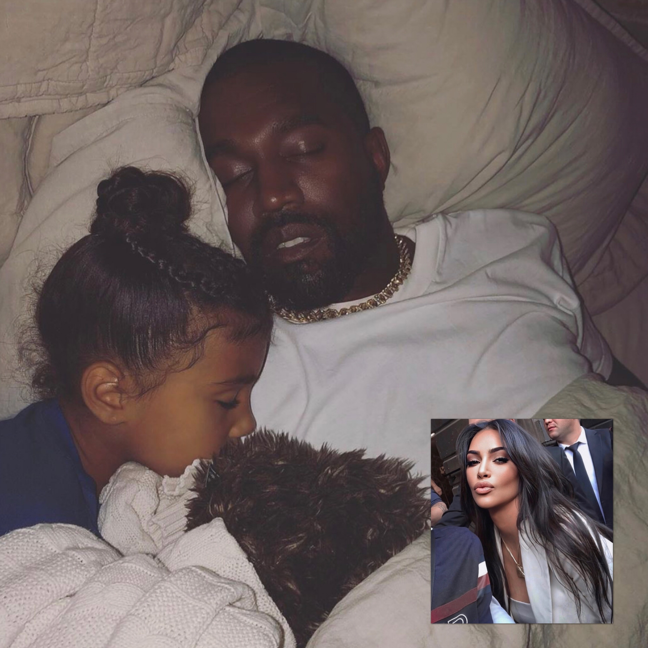 Kim Kardashian Snaps Kanye And North Sweetly Sleeping [photo] Thejasminebrand