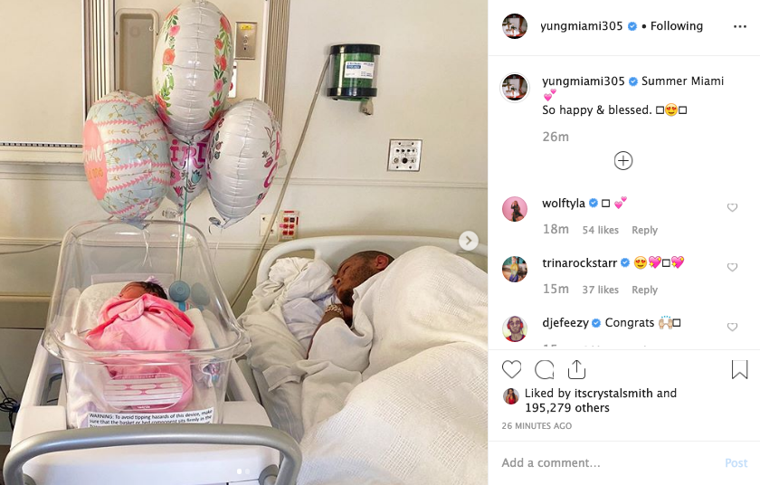 Yung Miami Welcomes Baby Girl Summer Miami, See The Photo ...