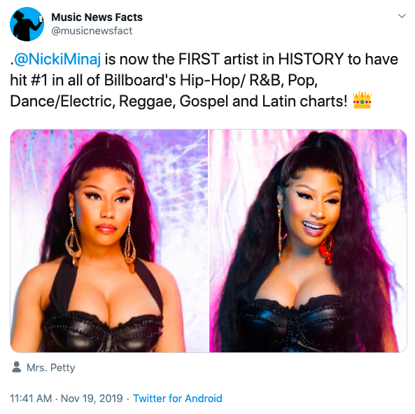 Nicki Minaj Chart History