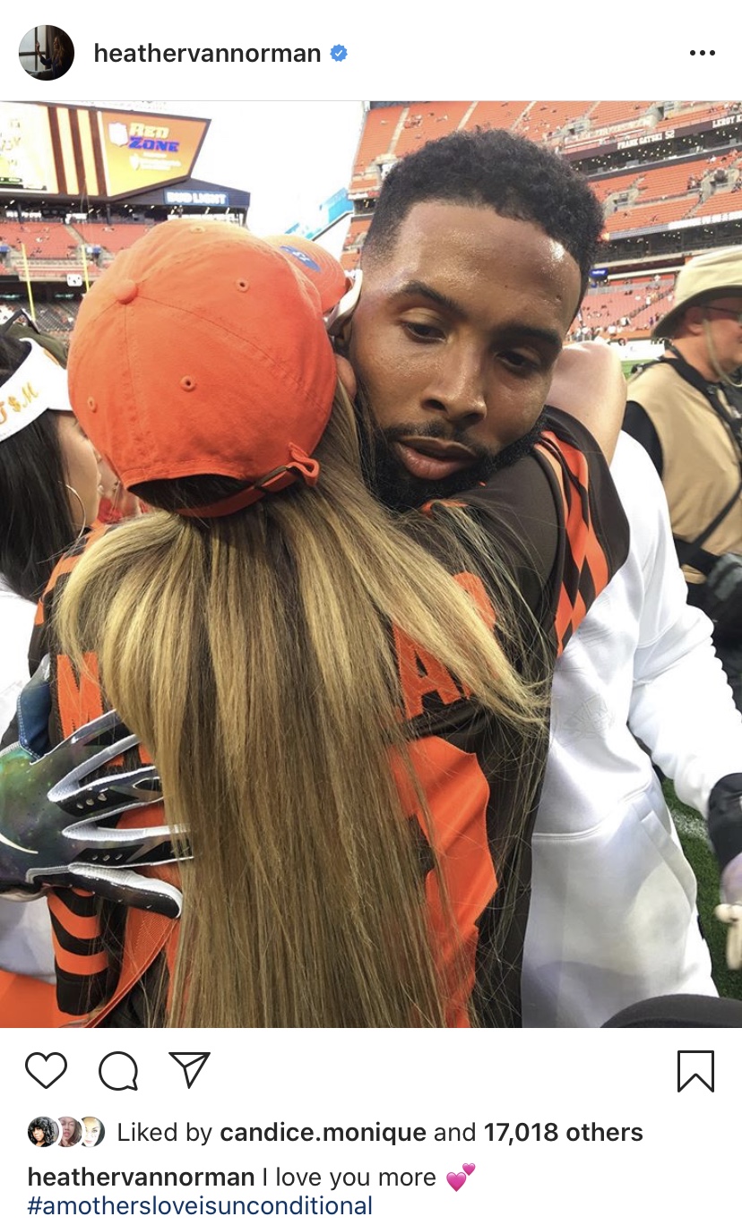 Odell Beckham Jr And Lauren Wood Official Model Poses With Objs Mom At Recent Game