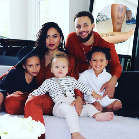 Steph & Ayesha Curry Get Matching Tattoos In Honor of Their Three Kids