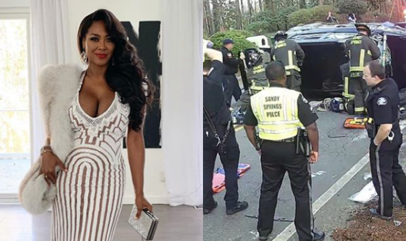Kenya Moore Shares Footage Of Car Dangerously Crashing Into Her Mailbox: Thank You God For Your Protection! [WATCH]