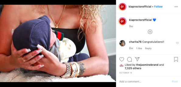 Cam newton, kia proctor welcome new baby